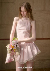 Galactic Shell-Inspired Bow Two-Piece Summer Dress Set